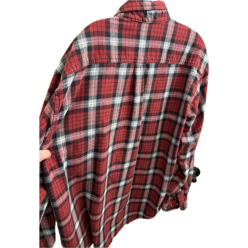 Vintage LL Bean Button Down Pocket Flannel Shirt Mens XL Plaid Purple OMT30 - Picture 2 of 9